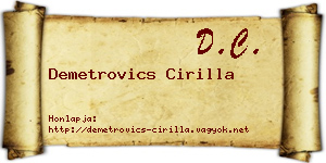Demetrovics Cirilla névjegykártya
