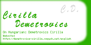 cirilla demetrovics business card